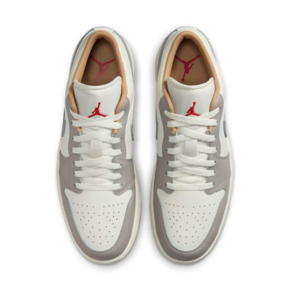 Air Jordan 1 Low "Sail Fire Red College Grey“