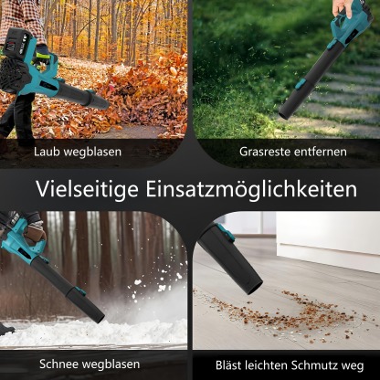21V Akku-Laubbläser mit 6 Geschwindigkeitsstufen – für die schnelle und effiziente Reinigung von Garten und Terrasse, inklusive 2 Akkus.