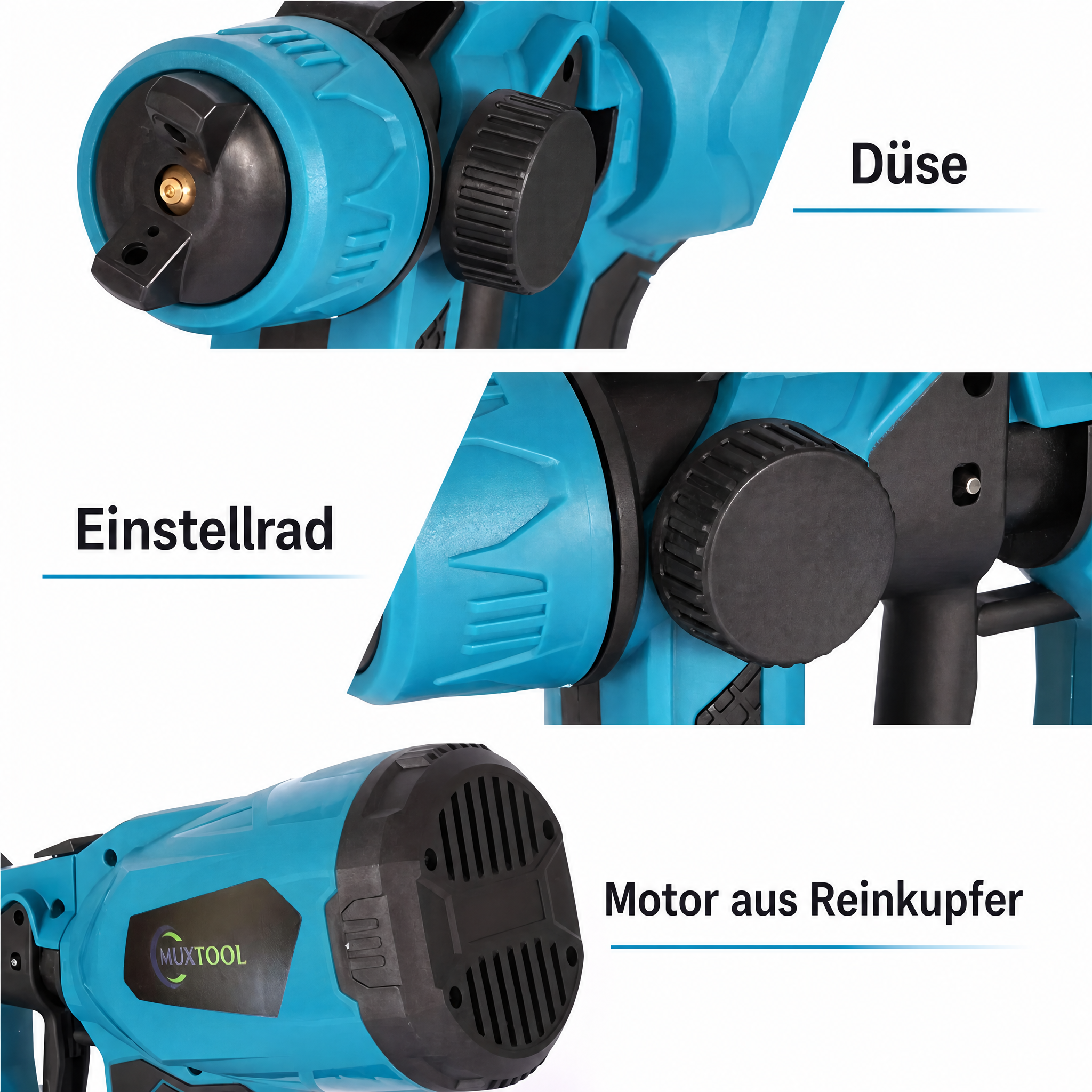 Kabellose Farbsprühpistole mit 2 Akkus – ideal für Haus, Möbel und Innenbereiche, perfekt für DIY-Projekte.
