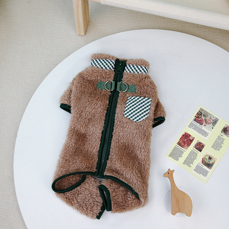 Pet zipper fleece cloth