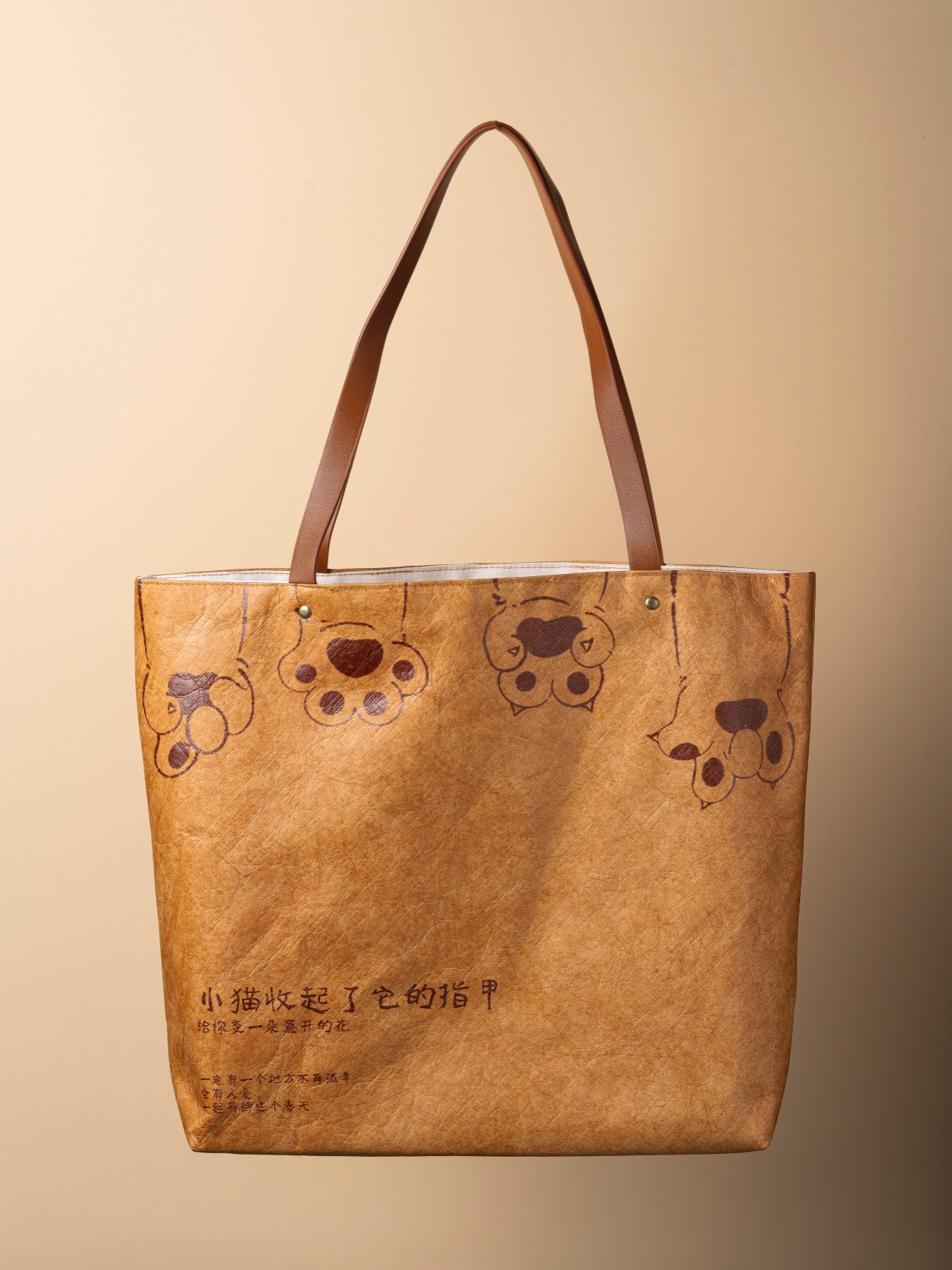 小陽幫幫｜原創手繪毛孩子貓爪杜邦紙托特包