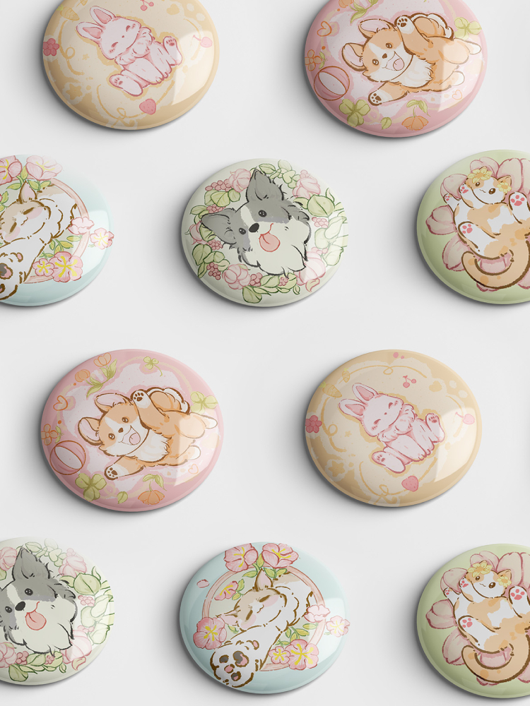 小陽幫幫｜原創手繪流浪毛孩子百搭馬卡龍風格徽章