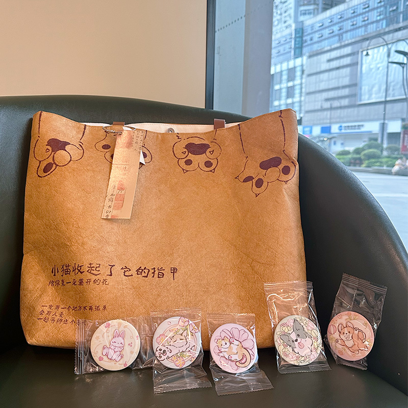 小陽幫幫｜原創手繪毛孩子貓爪杜邦紙托特包