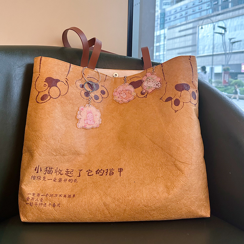 小陽幫幫｜原創手繪毛孩子貓爪杜邦紙托特包