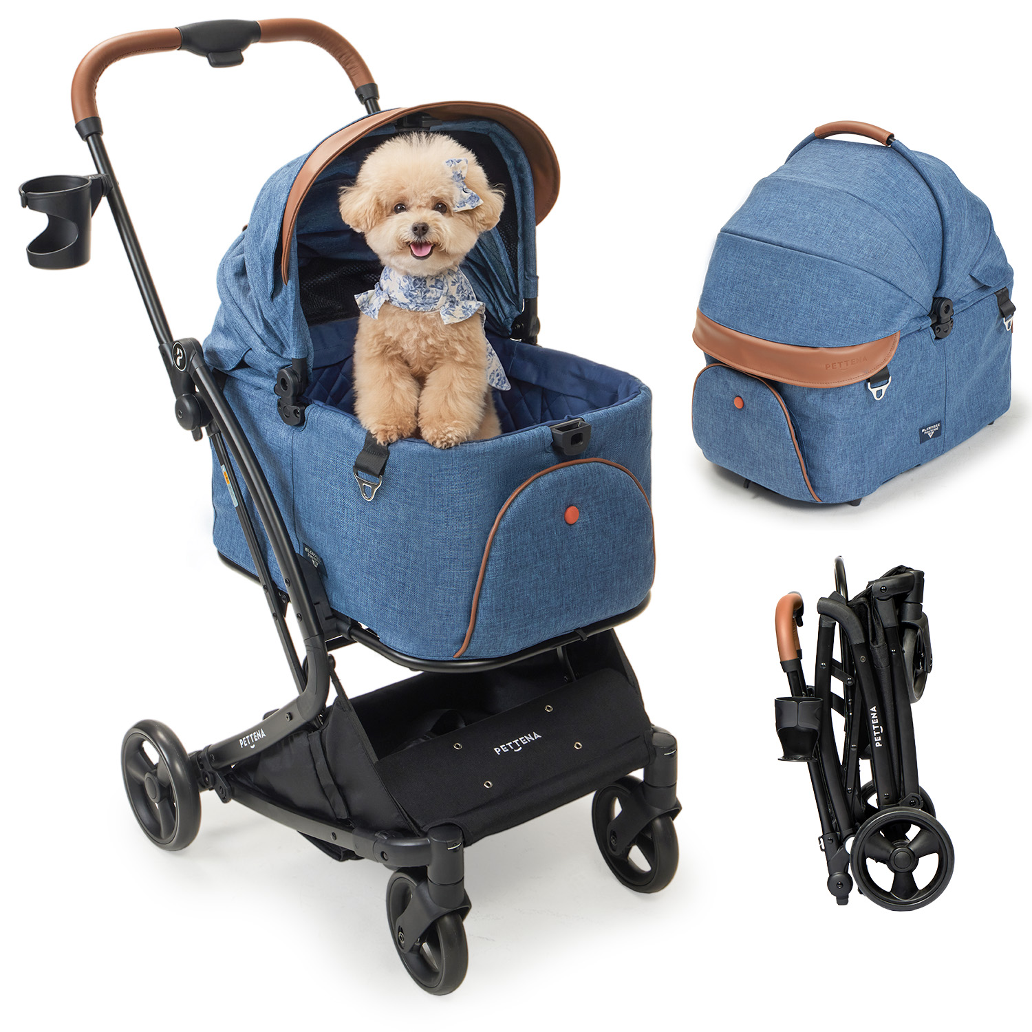 【2026SS신상】MILOU Small Size 강아지 유모차 원터치 폴딩 분리형 밀루 스몰 사이즈