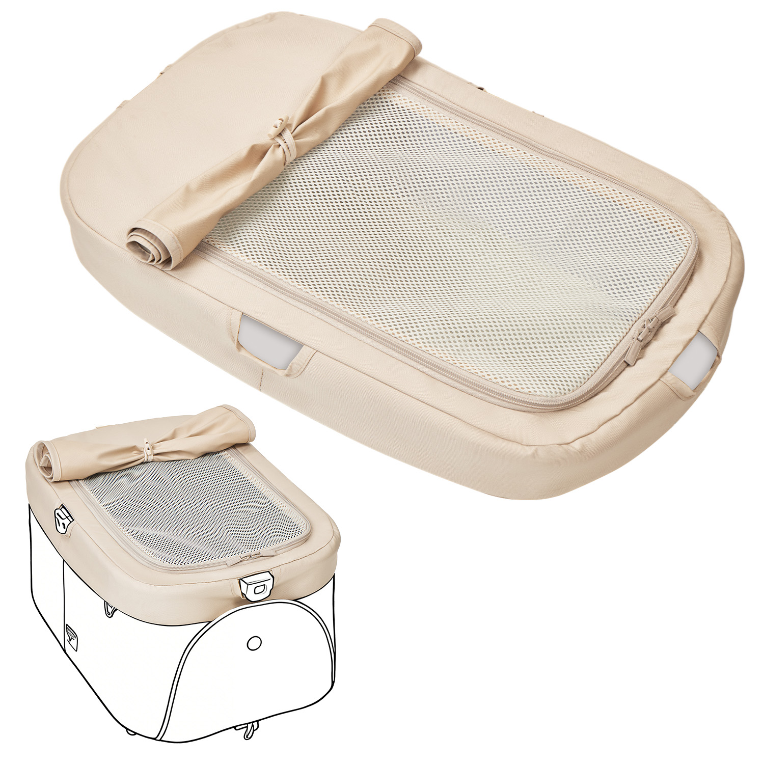 【2026SS신상】MILOU Small Size 강아지 유모차 원터치 폴딩 분리형 밀루 스몰 사이즈