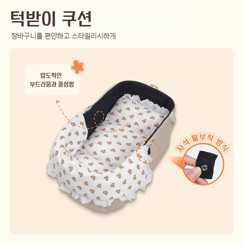 반려견용 레이스 곰돌이 쿠션 세트 (레이스 포함)