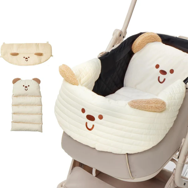 펫 유모차 전용 쿠션 곰돌이 세트