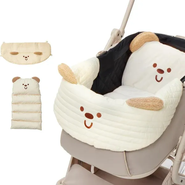 펫 유모차 전용 쿠션 곰돌이 세트