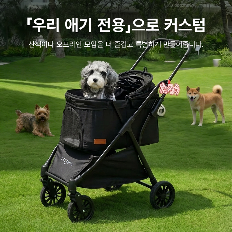 PETTENA 강아지 유모차 이동가방 이름표