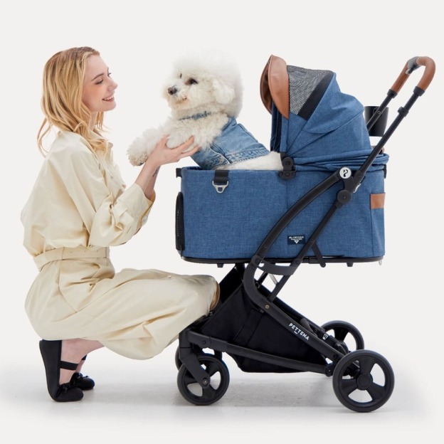 MILOU 강아지 유모차 원터치 폴딩 분리형 밀루