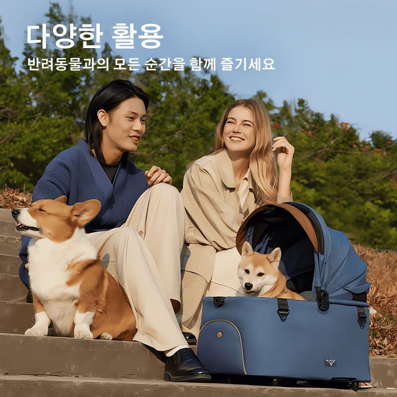 MILOU 강아지 유모차 역대 최강 원터치 폴딩 밀루