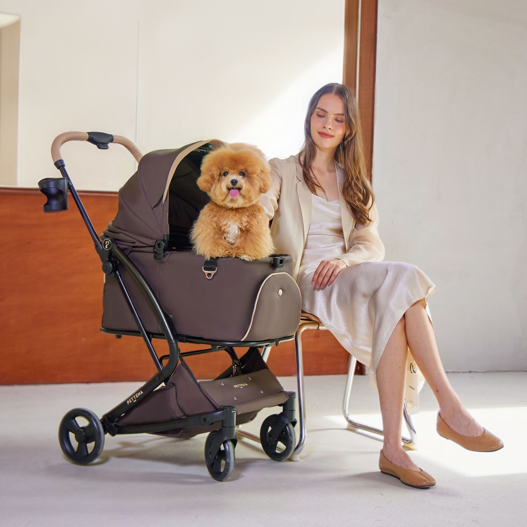 MILOU 강아지 유모차 원터치 폴딩 분리형 밀루