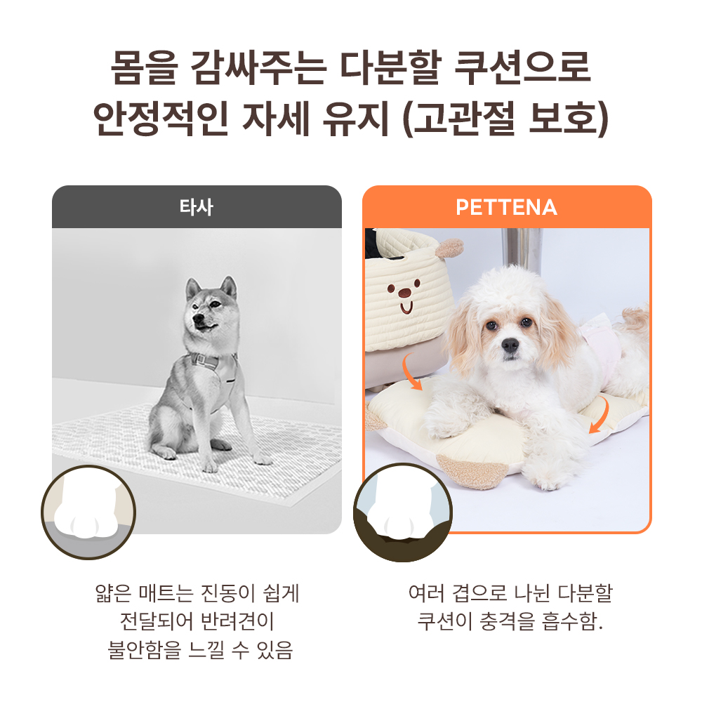 PETTENA 강아지 유모차 사계절용 곰돌이 쿠션세트(TERRA 사용가능)