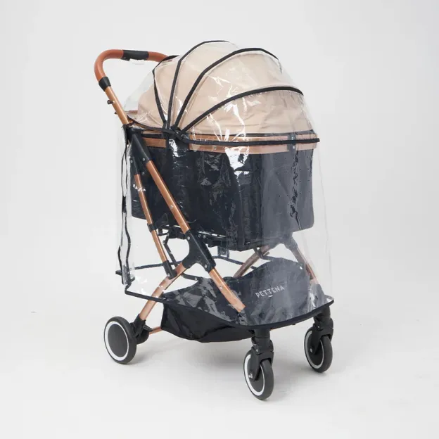  【2026SS신상】PETTENA 강아지 유모차 전용 고투명 무독성 EVA 레인커버