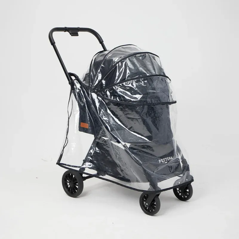  【2026SS신상】PETTENA 강아지 유모차 전용 고투명 무독성 EVA 레인커버
