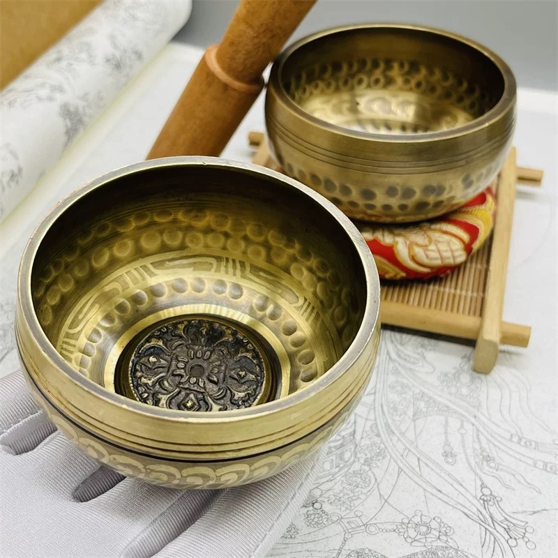 Nepalese Handmade Copper Singing Bowl, Vajra, Buddha Sound Bowl, Alms Bowl Decoration, Yoga Sound Therapy Singing Bowl