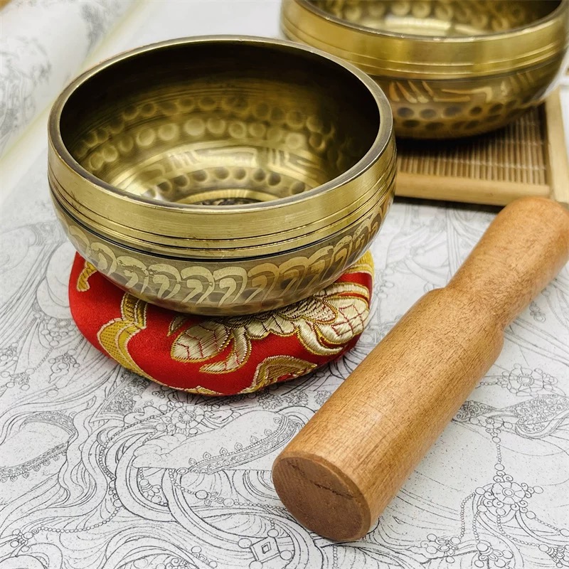 Nepalese Handmade Copper Singing Bowl, Vajra, Buddha Sound Bowl, Alms Bowl Decoration, Yoga Sound Therapy Singing Bowl