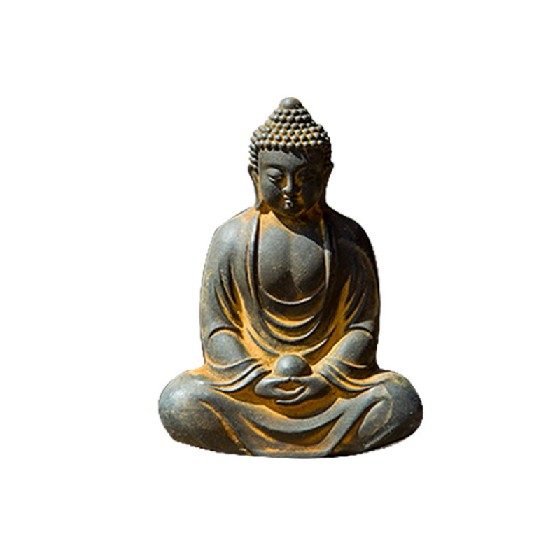 Chinese Zen-style Tathagata Buddha statue home decoration, retro and aged handicraft ornament