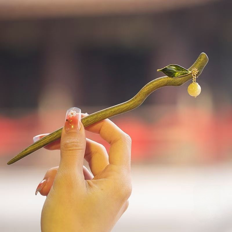 Black Ebony Hairpin Bagua Taoist Hair Styling