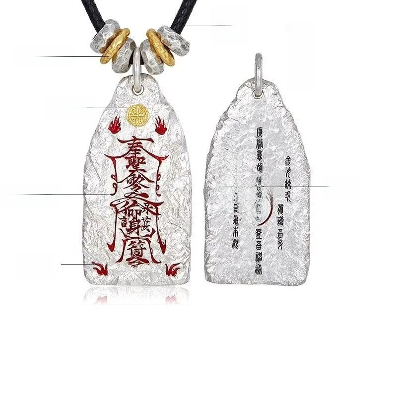 Taily Dao Style Youth Golden Light Pendant Chinese Handmade Fashion Universal Pendant Blessing Wealth Transfer Necklace Jewelry