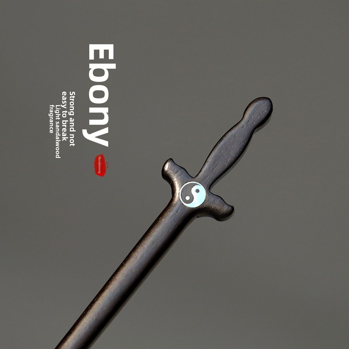 Black Ebony Hairpin Bagua Taoist Hair Styling