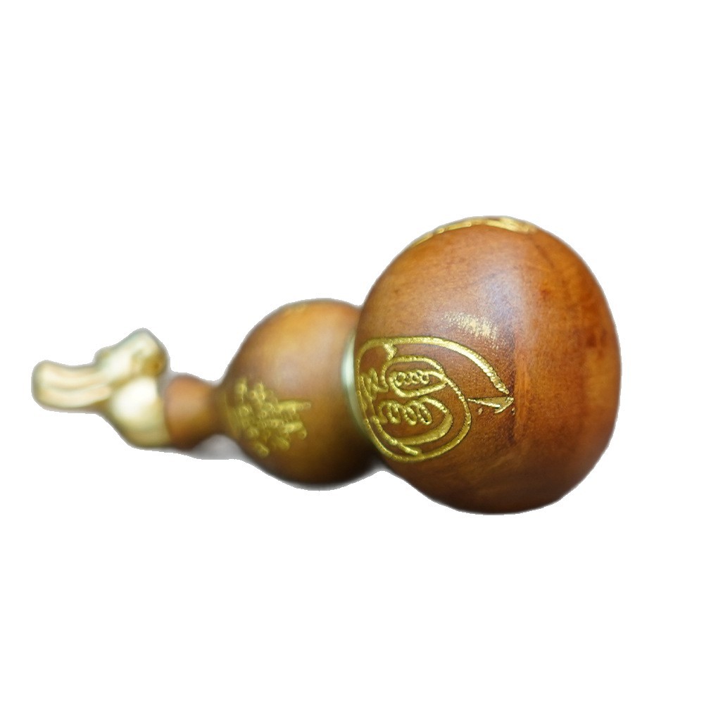 Lightning Strike Jujube Wood Wealth-Attracting Small Gourd Pendant for Peace and Prosperity