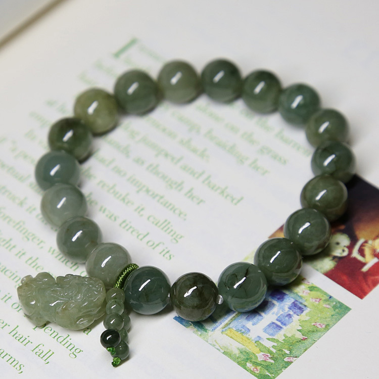 Natural jadeite bracelet jewelry - Oil-green Pixiu bracelet, jade accessories and pendants for both men and women