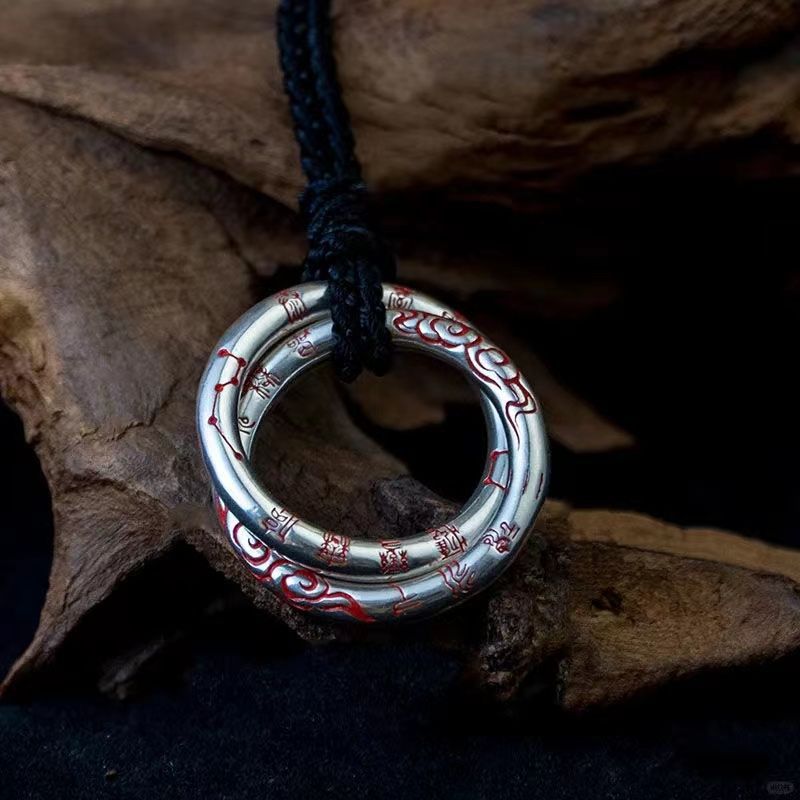 Taoist <Xiangyun Seven Stars Mantra> Universe Circle Pendant Imperial Order Necklace