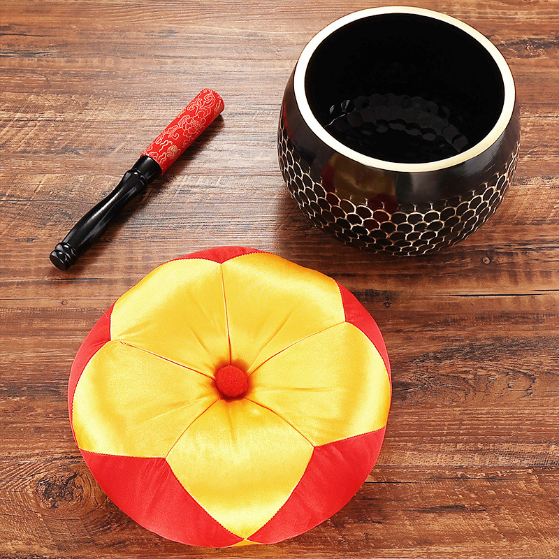 Scaly-patterned copper chime, brass ritual implement, Buddhist sound meditation bowl, calming bowl, cultivation tool