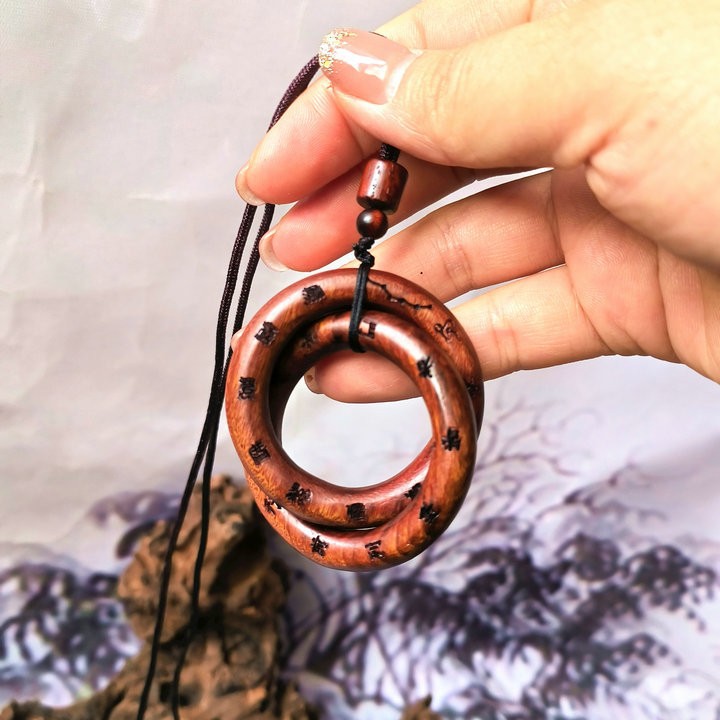 Qiankun Circle Bracelet Yin Yang Ring Taoist Supplies Pendant Nine-Character Mantra Cross Heavenly Scripture Edition