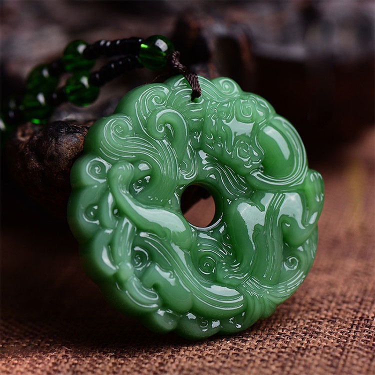[Pi Xiu Pendant] Green Necklace Pendant for Good Luck and Fortune