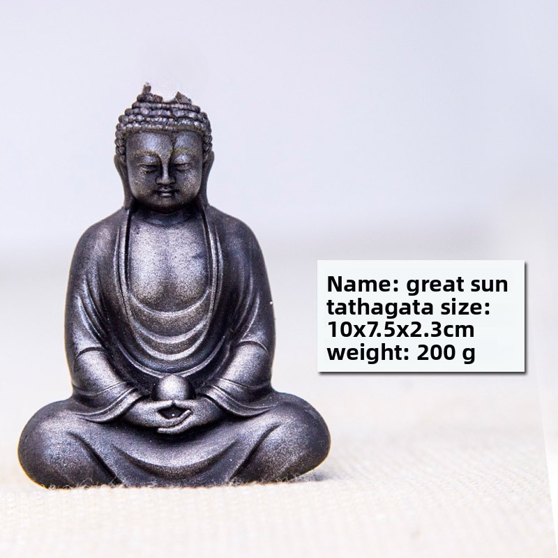 Chinese Zen-style Tathagata Buddha statue home decoration, retro and aged handicraft ornament