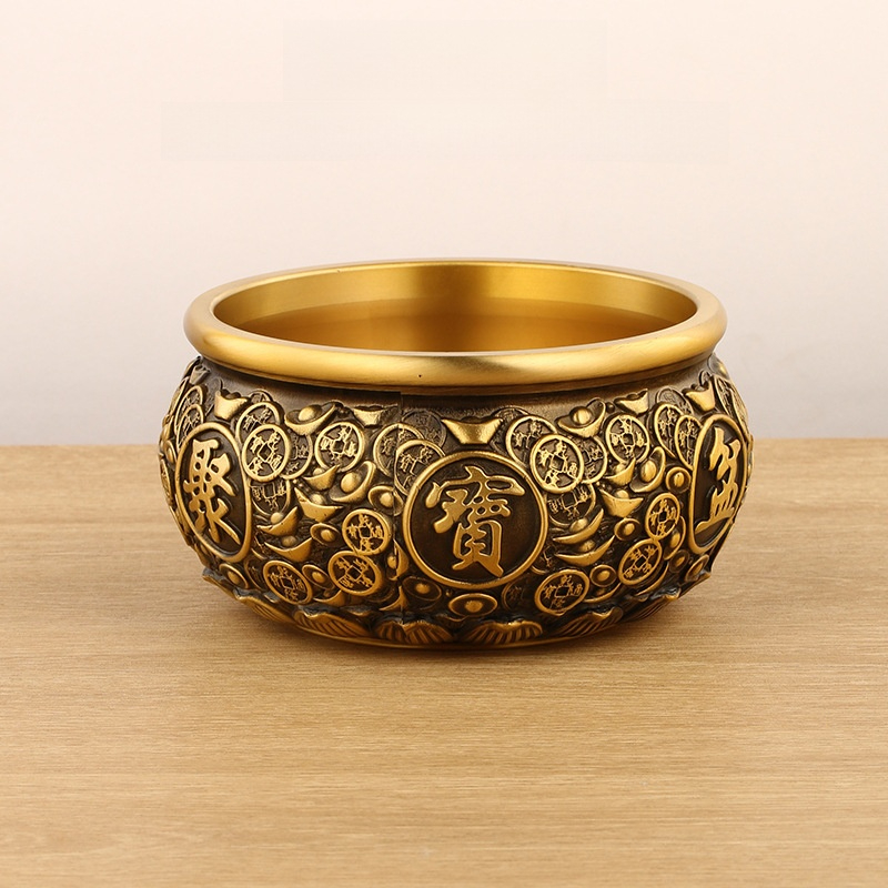 Solid copper cornucopia ornament, ingot cornucopia copper decoration for worship