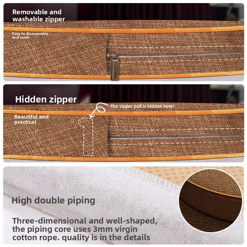 Round embroidered meditation cushion for home use, suitable for worship