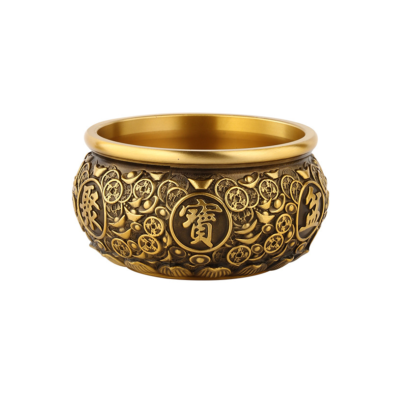 Solid copper cornucopia ornament, ingot cornucopia copper decoration for worship