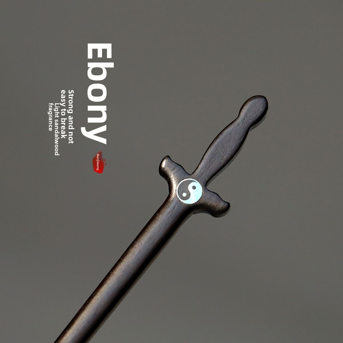 Black Ebony Hairpin Bagua Taoist Hair Styling