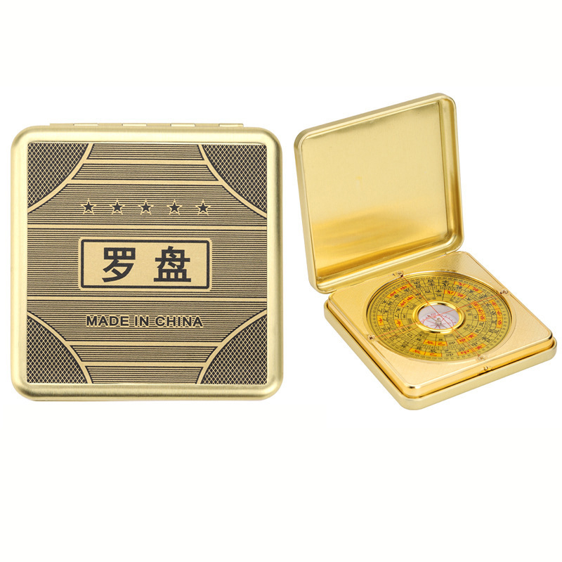 Fengshui Compass Pure Copper Comprehensive Plate Luojing Instrument Alloy Boxed Flip Cover Compass Fengshui Supplies
