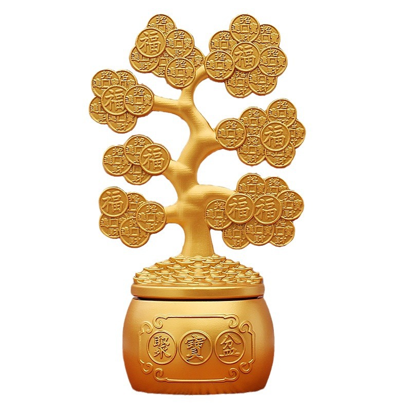 Money Tree Rotating Feng Shui Decoration for Home Office Living Room Desktop Ornament Wealth Lucky Charm
