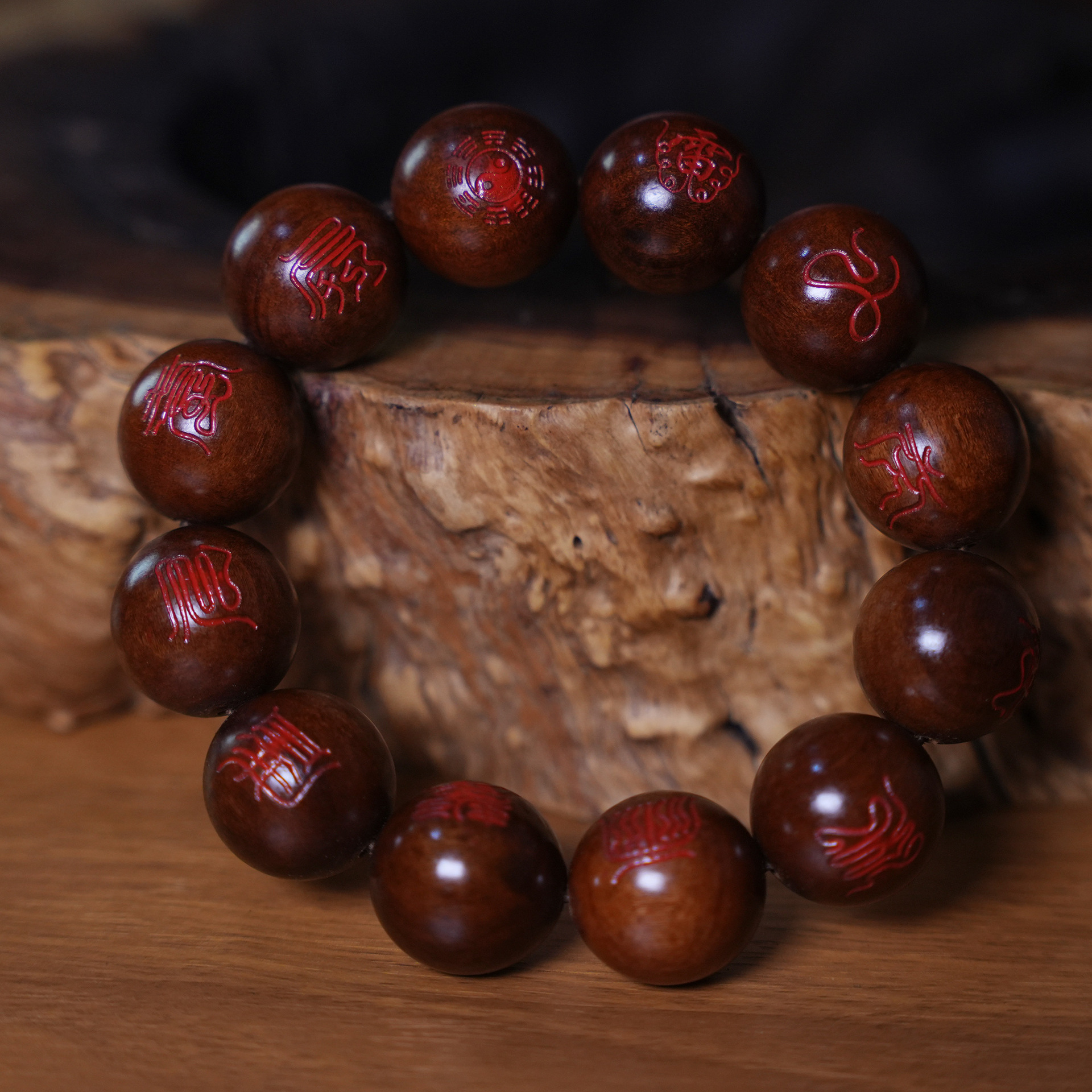 Lightning Strike Natural Jujube Wood Purple Plum Cross Bracelet Old Jujube Wood Prayer Beads Lightning Mark Handheld Ornament
