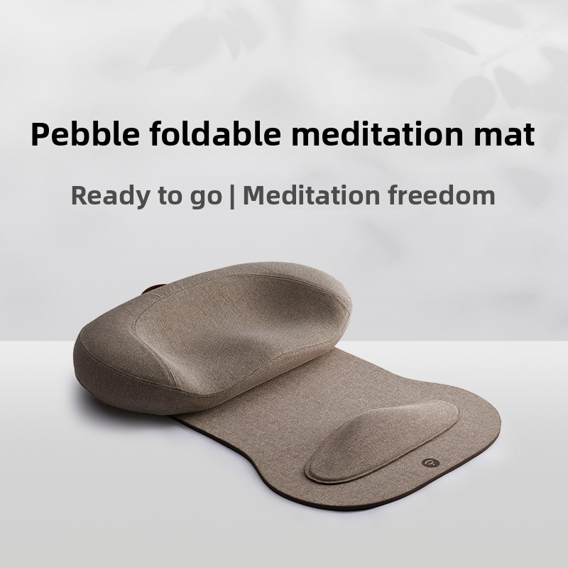 Meditation cushion, pebble-shaped, foldable meditation mat, specially designed for Zen meditation, a portable for meditation and yoga