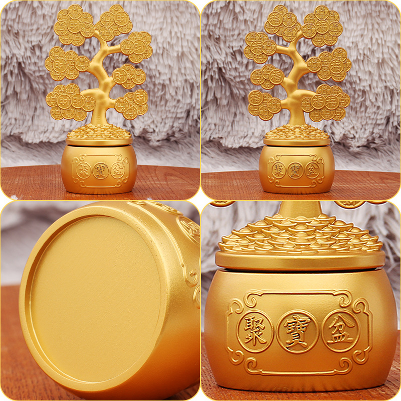 Money Tree Rotating Feng Shui Decoration for Home Office Living Room Desktop Ornament Wealth Lucky Charm