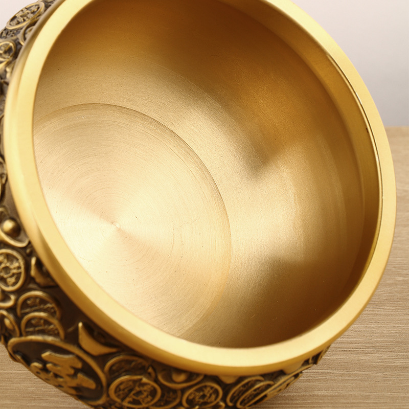 Solid copper cornucopia ornament, ingot cornucopia copper decoration for worship