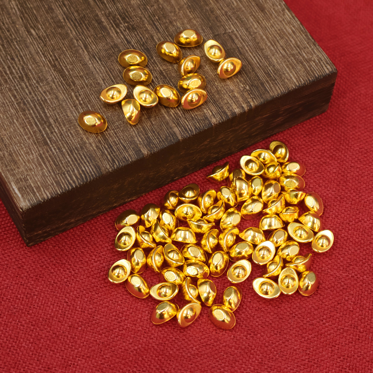 Solid simulated mini alloy shiny small ingot ornaments of placer gold small ingots