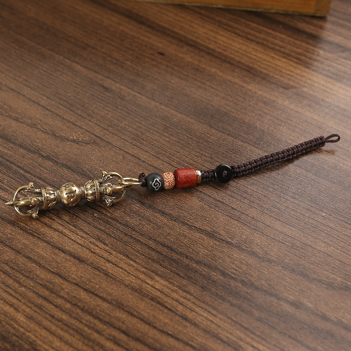 Six-character Mantra Vajra Pestle Tibetan Buddhist Ritual Implement Pendant Modern Casting Craft Brass Six-character Vajra Pestle Pendant