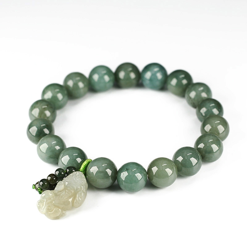 Natural jadeite bracelet jewelry - Oil-green Pixiu bracelet, jade accessories and pendants for both men and women