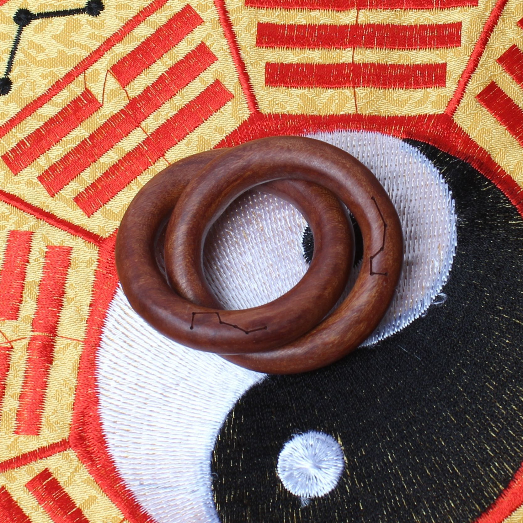 Lightning Strike Jujube Wood Universe Circle Yin Yang Ring Vajra Ring Men Women Bracelet Taoist Talisman