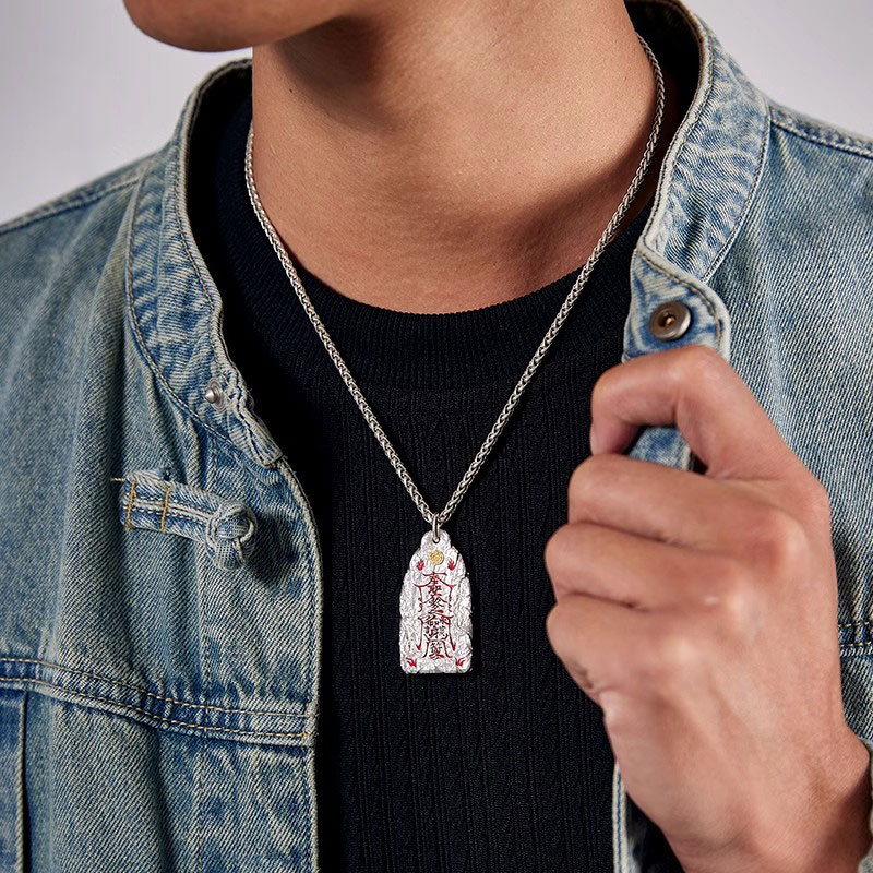 Taily Dao Style Youth Golden Light Pendant Chinese Handmade Fashion Universal Pendant Blessing Wealth Transfer Necklace Jewelry