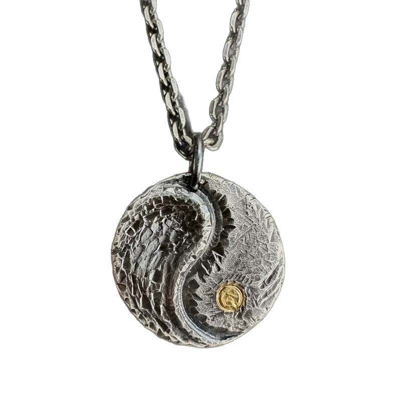 Taoist Youth Tai Chi Pendant Necklace Bagua Traditional Culture Handcrafted Engraving