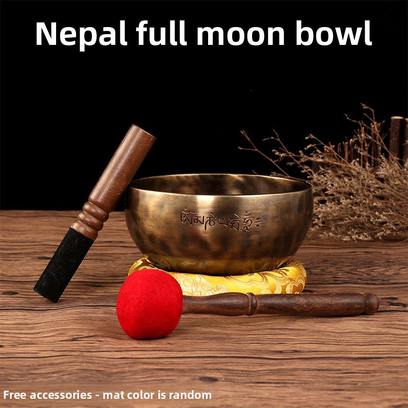 Nepalese Handmade Tibetan Singing Bowl for Buddha Yoga, Meditation and Mindfulness